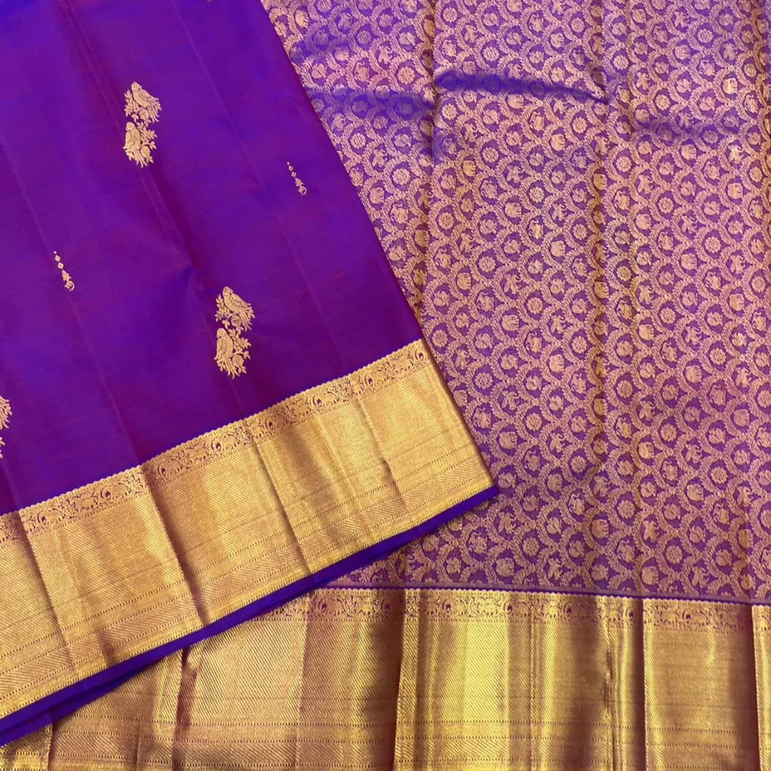 Refreshing Purple Soft Banarasi Silk Saree With Sumptuous Blouse Piece - Image 5