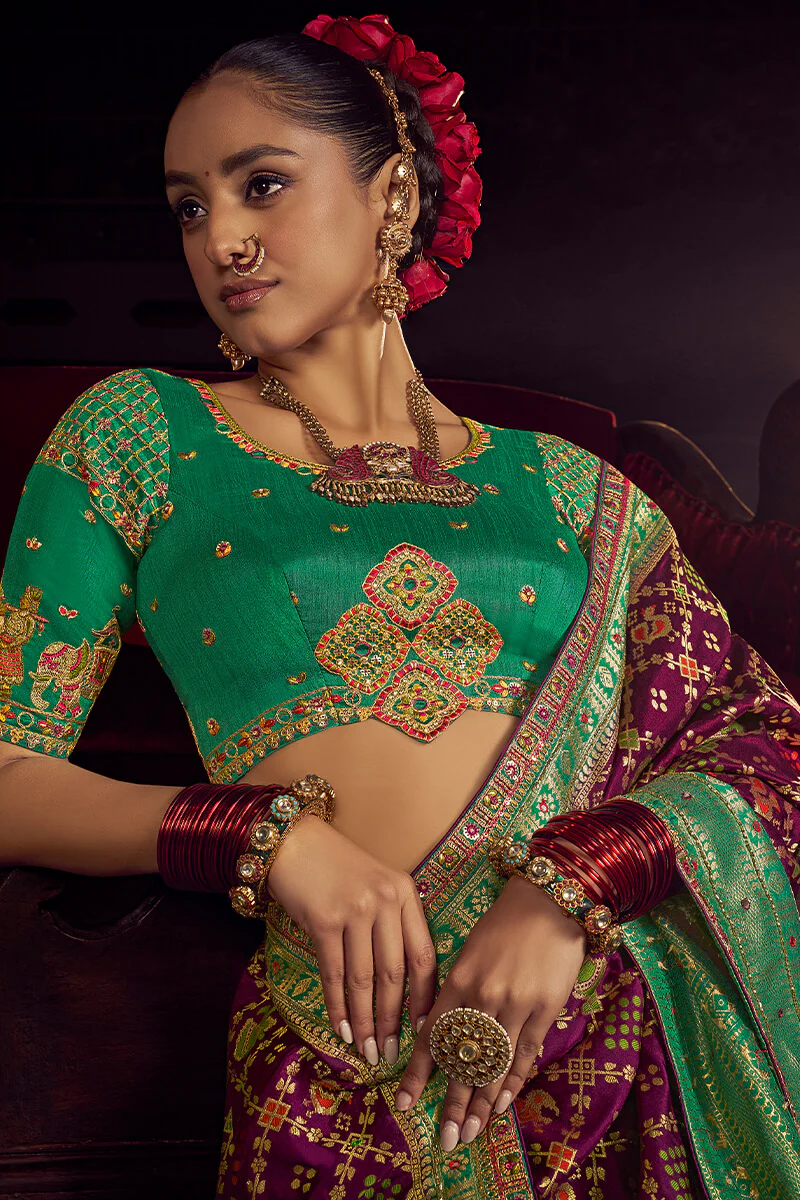 Resonant Purple Pure Viscose Dola Silk Saree With Susurrous Blouse Piece - Image 2