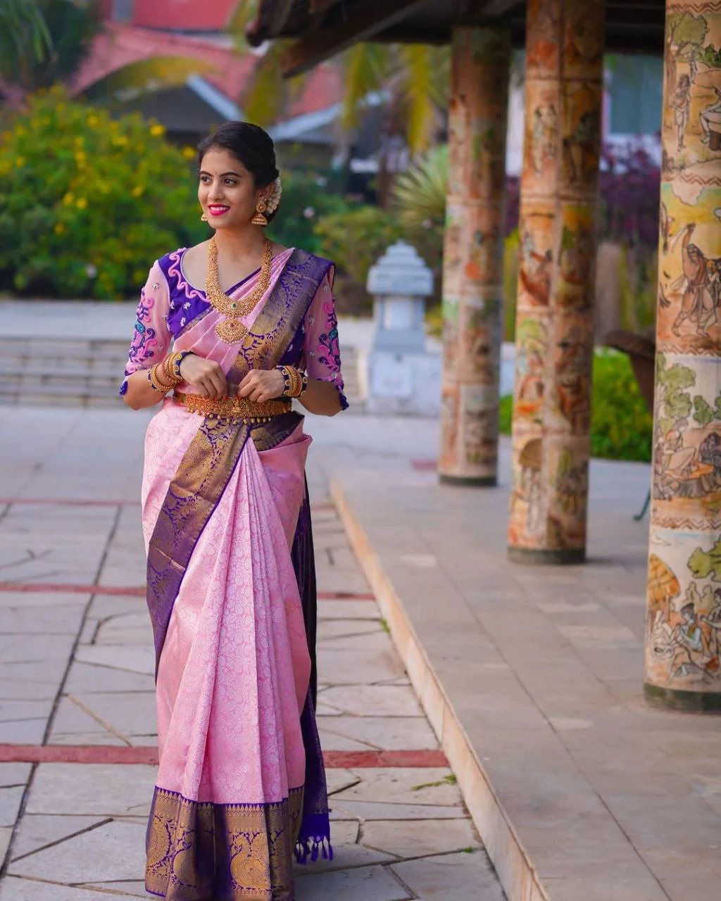 Scintilla Pink Soft Banarasi Silk Saree With Two Palimpsest Blouse Piece - Image 3