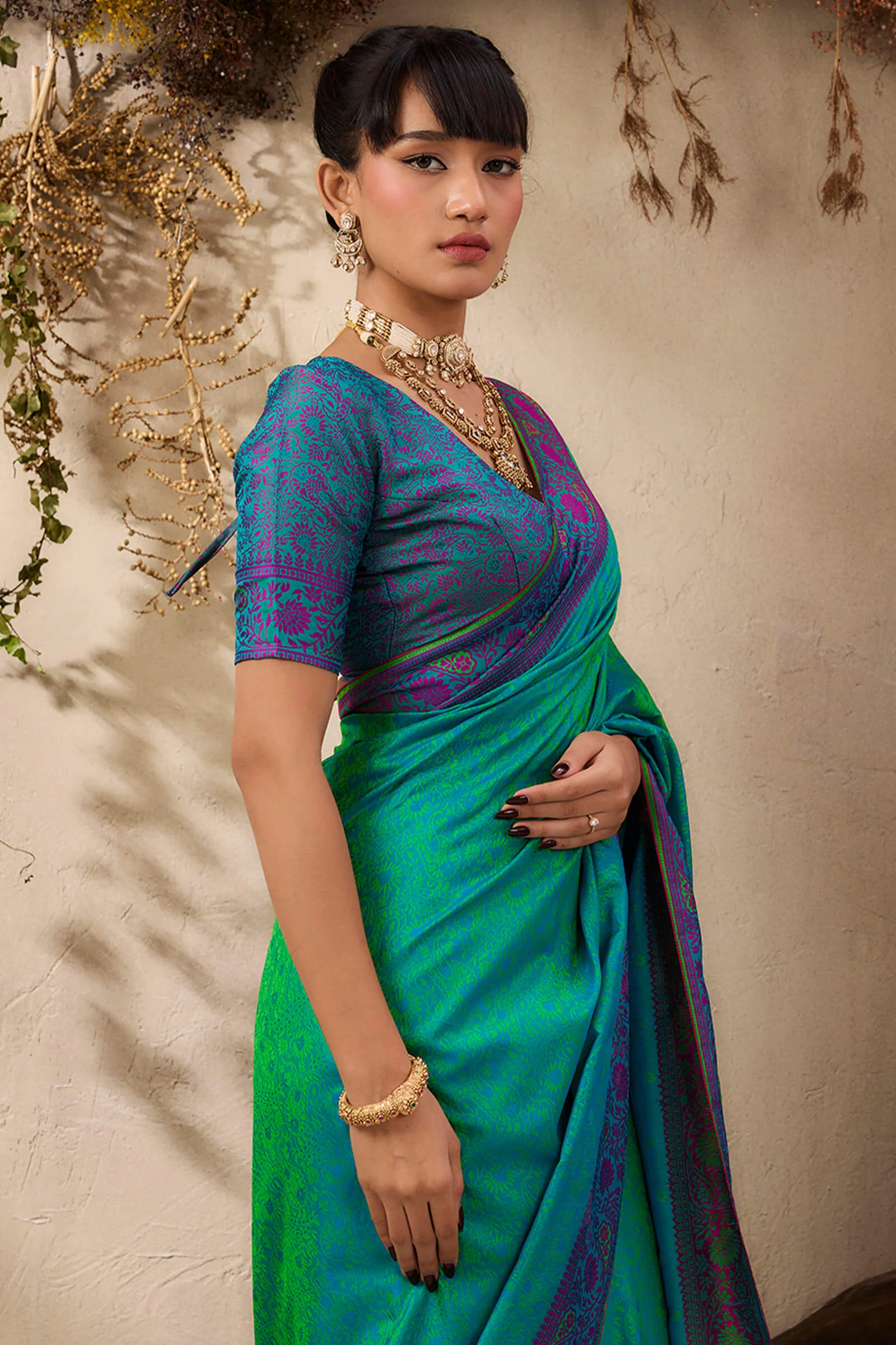 Scrupulous Sea Green Kanjivaram Silk Saree With Most Flattering Blouse Piece - Image 3