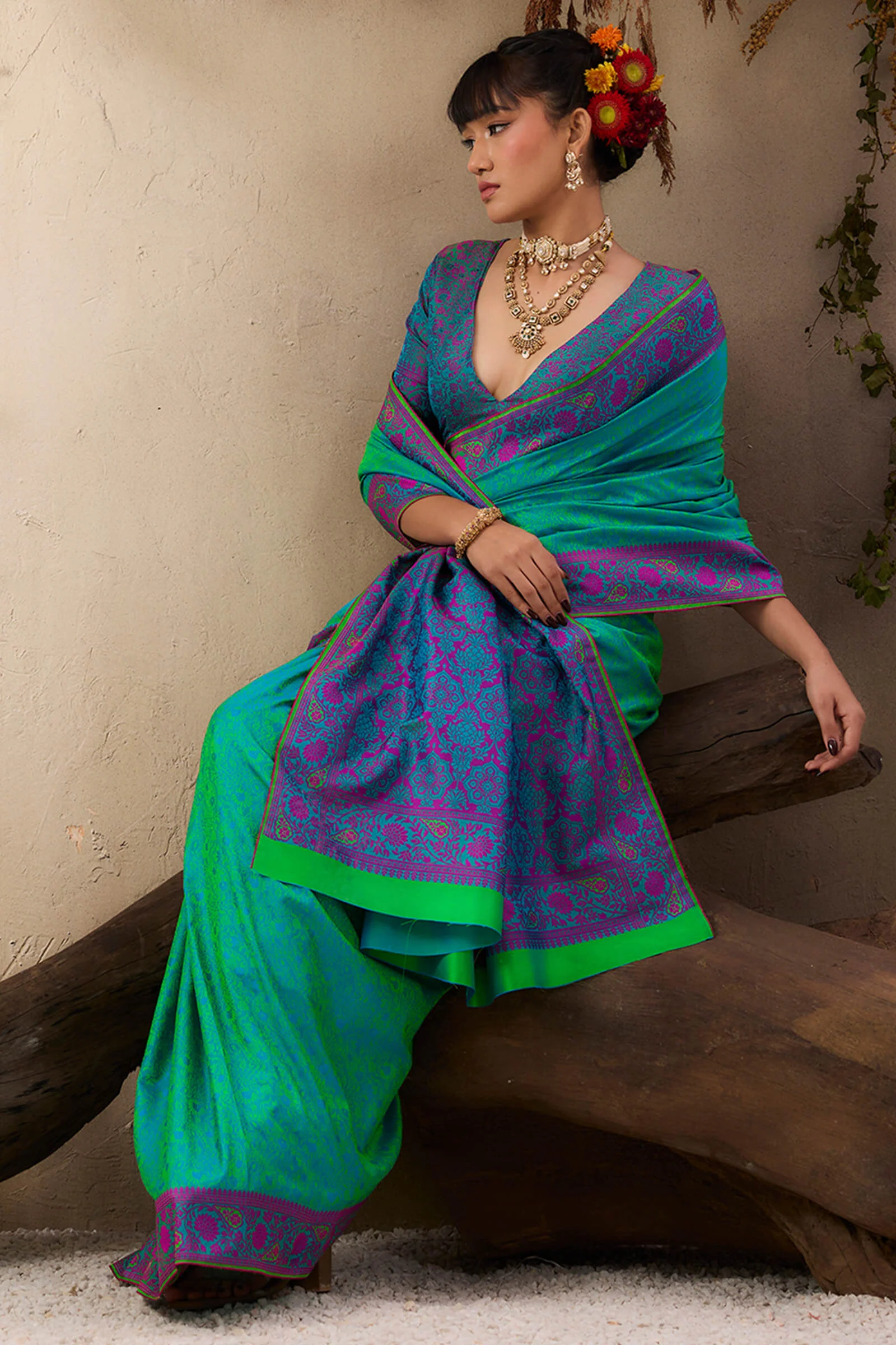 Scrupulous Sea Green Kanjivaram Silk Saree With Most Flattering Blouse Piece - Image 4