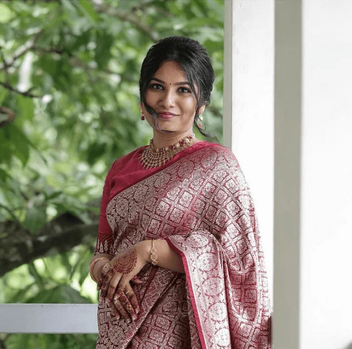 Murmurous Wine Soft S Saree With Seraglio Blouse piece - Image 3