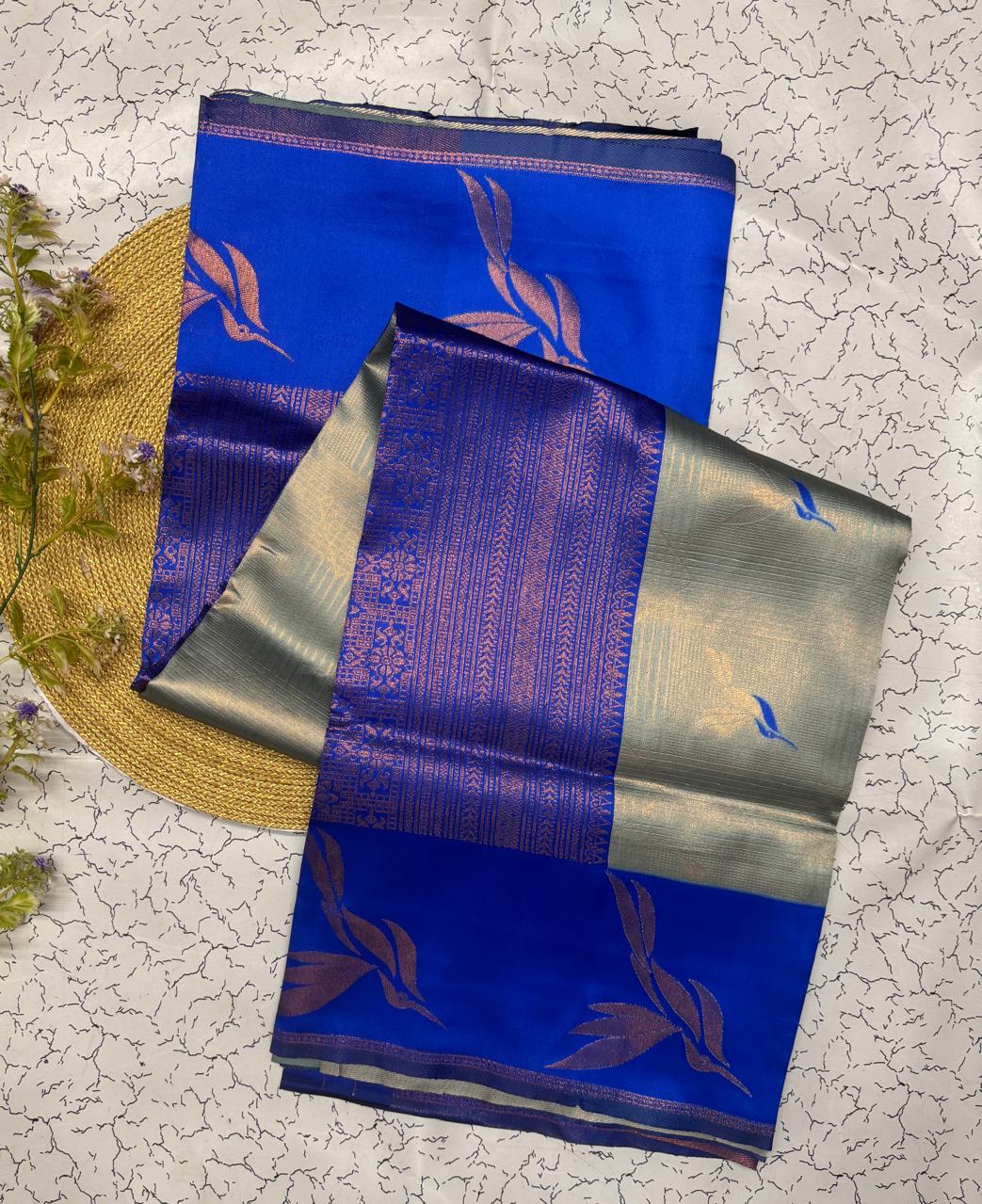 Seraglio Sky Soft Banarasi Silk Saree With Impressive Blouse Piece - Image 3