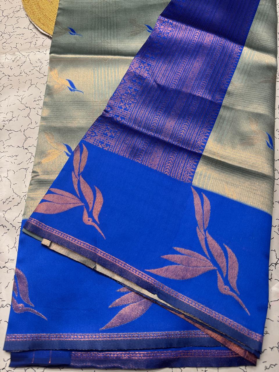 Seraglio Sky Soft Banarasi Silk Saree With Impressive Blouse Piece - Image 6
