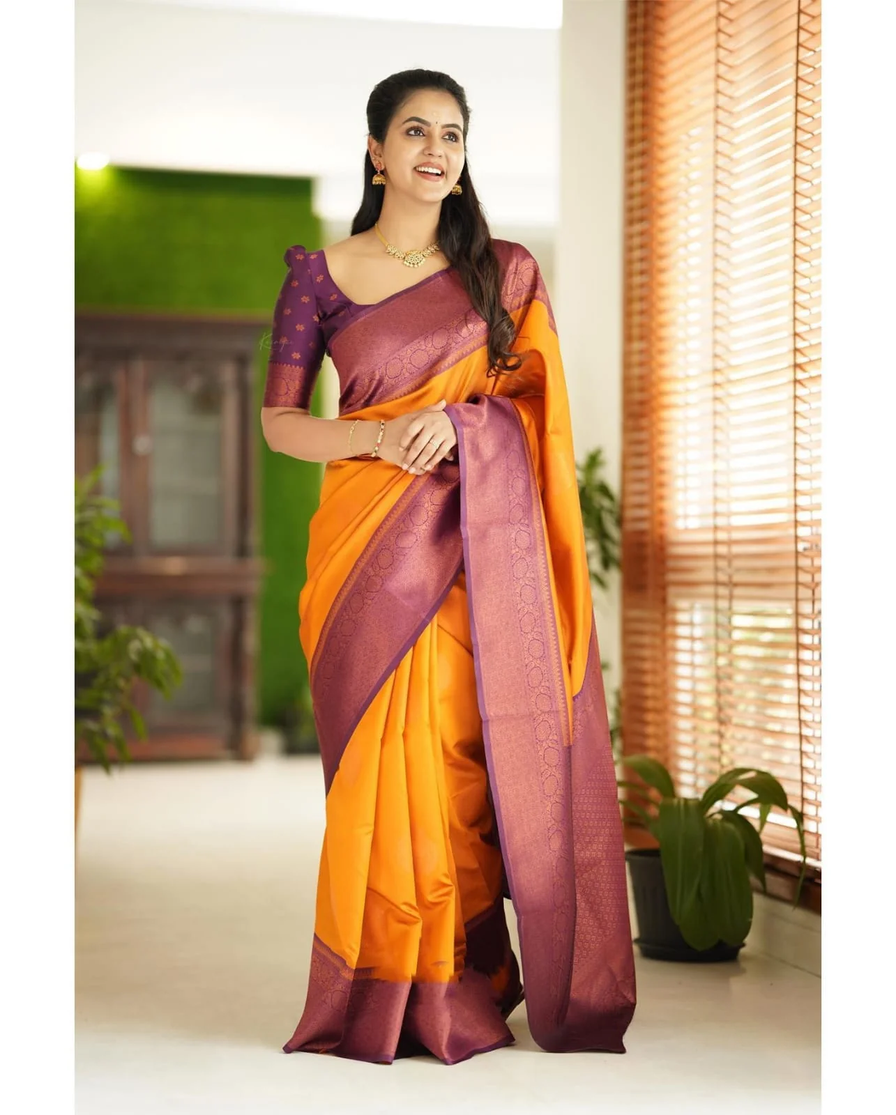 Seraglio Yellow Soft Silk Saree With Engaging Blouse Piece - Image 3