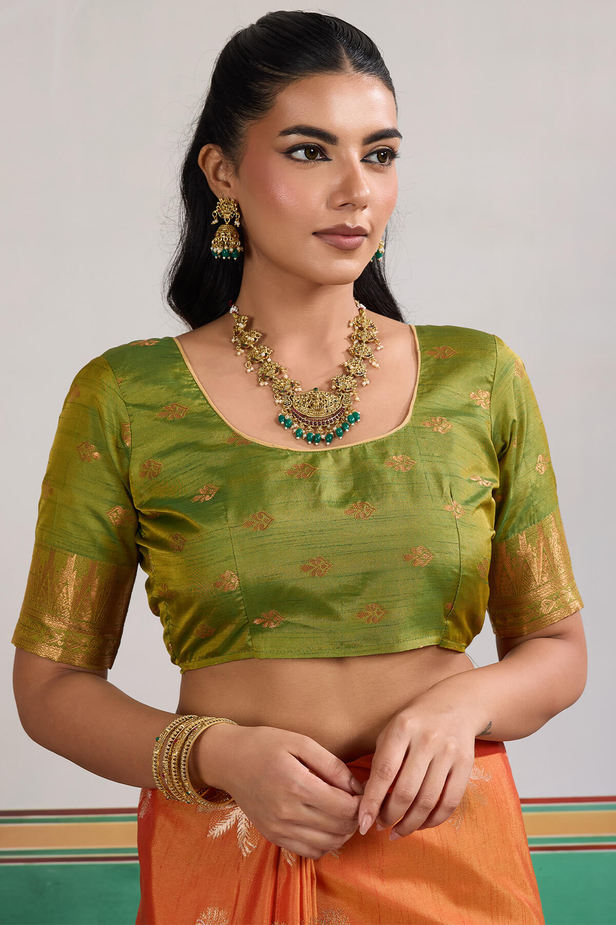 Seraphic Orange Banarasi Tussar Silk Saree With Extraordinary Blouse Piece - Image 6
