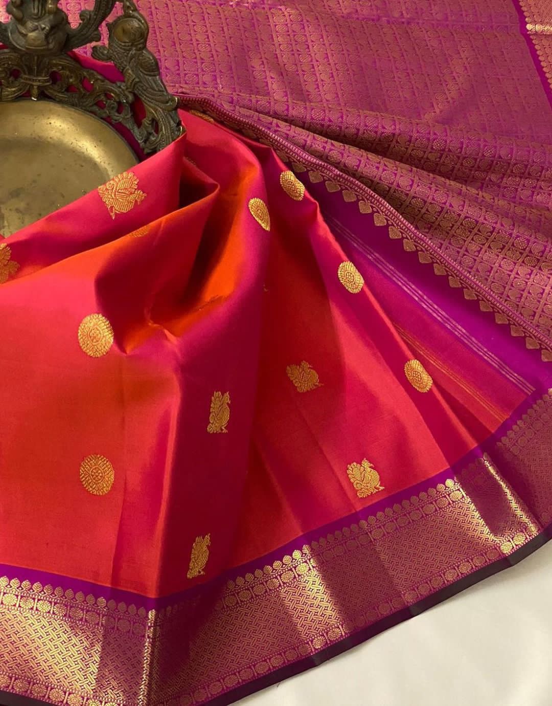 Serendipity Orange Soft Silk Saree With Fantabulous Blouse Piece - Image 3