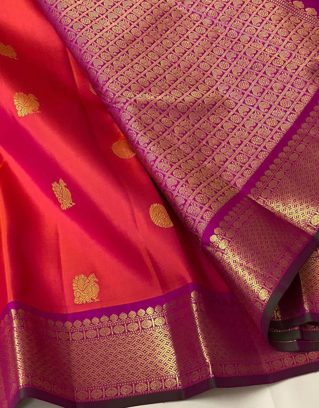 Serendipity Orange Soft Silk Saree With Fantabulous Blouse Piece - Image 4