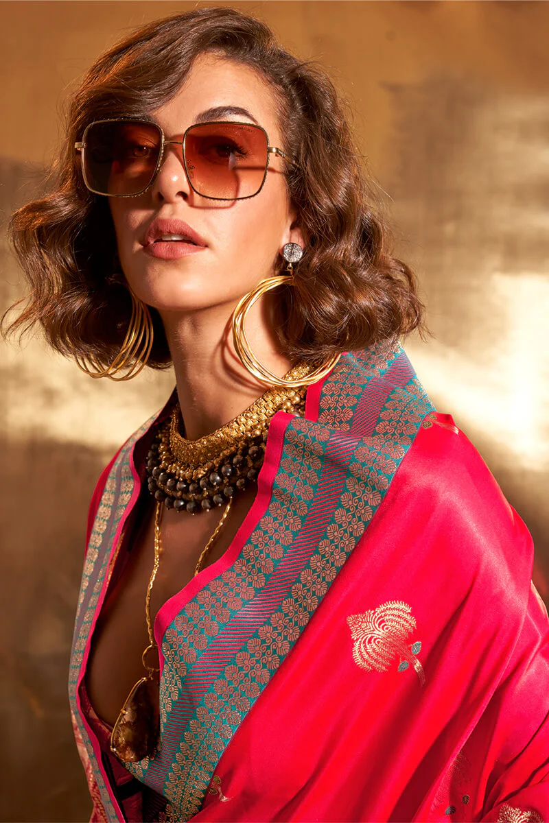 Surpassing Dark Pink Soft Banarasi Silk Saree With Adorable Blouse - Image 2