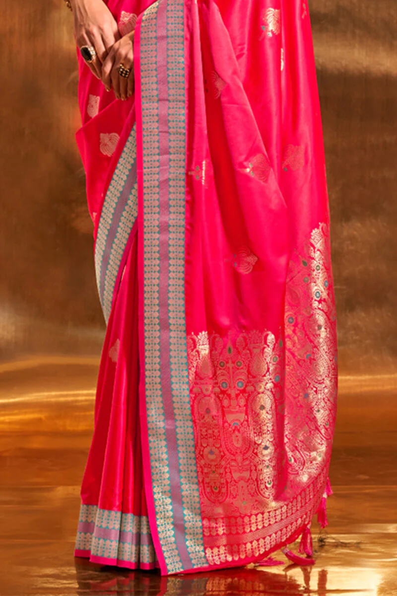 Surpassing Dark Pink Soft Banarasi Silk Saree With Adorable Blouse - Image 3