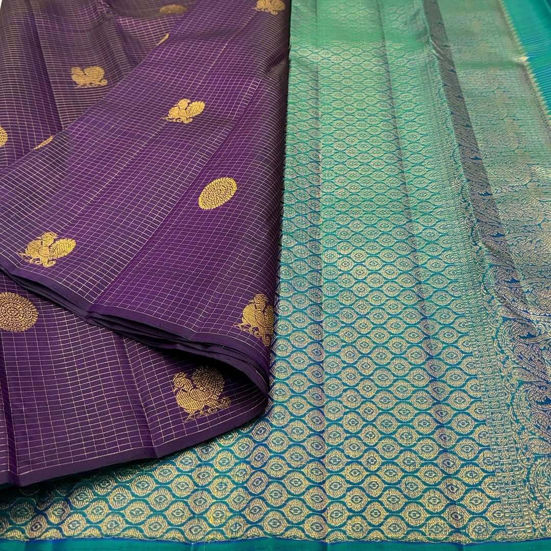 Tantalizing Purple Soft Silk Saree With Effulgent Blouse Piece - Image 2
