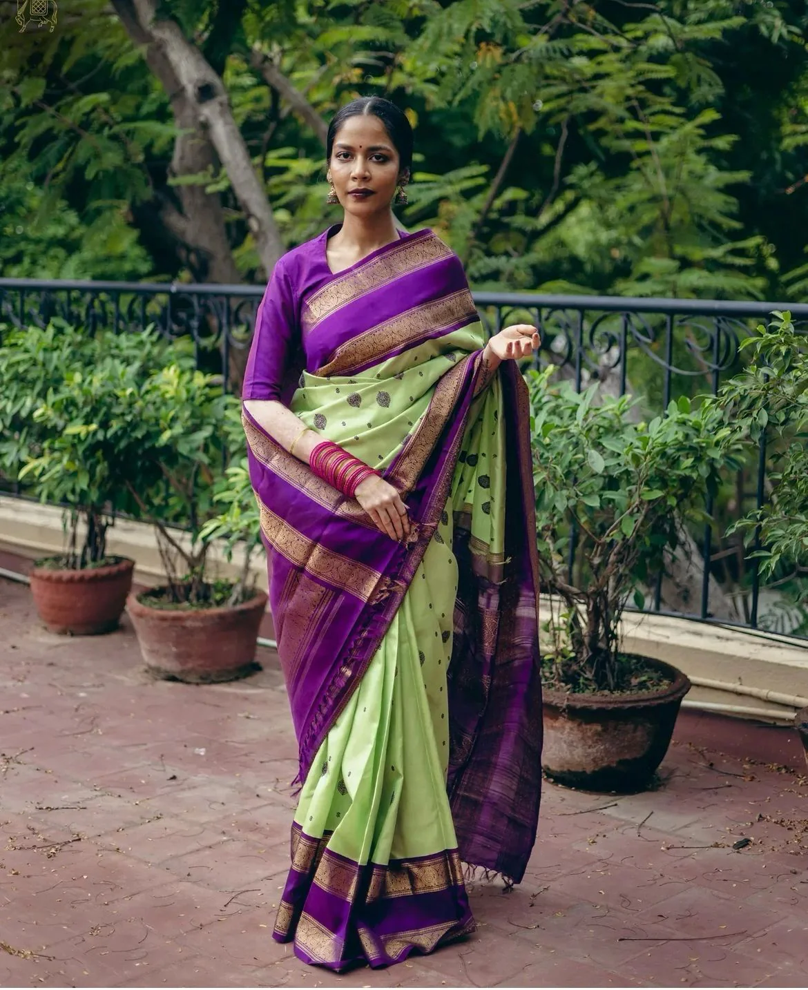 Tempting Pista Soft Silk Saree With Whimsical Blouse Piece - Image 3