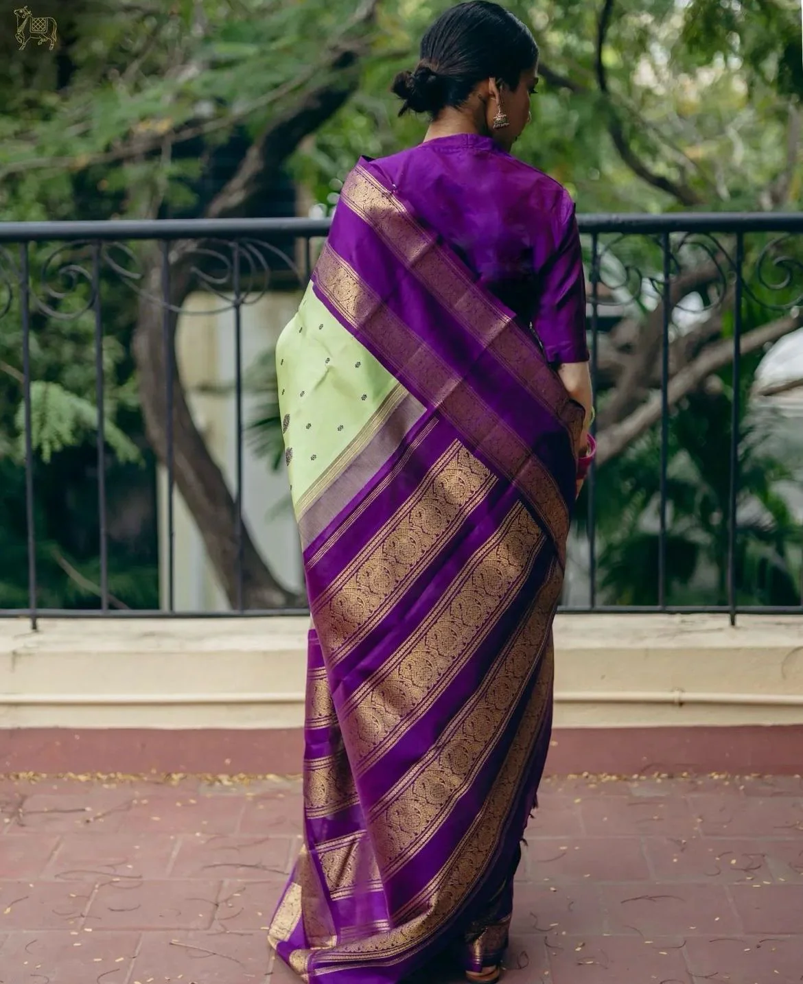 Tempting Pista Soft Silk Saree With Whimsical Blouse Piece - Image 6