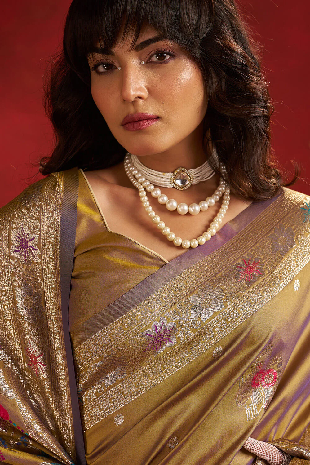 Transcendent Mustard Pure Zari Weaving Banarasi Silk Saree With Phenomenal Blouse Piece - Image 4
