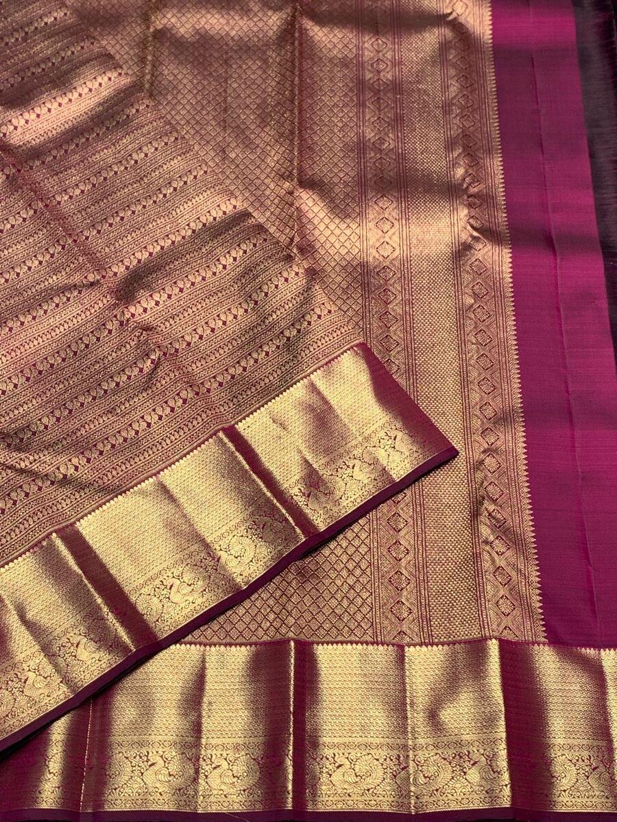Transcendent Purple Soft Banarasi Silk Saree With Gratifying Blouse Piece - Image 6
