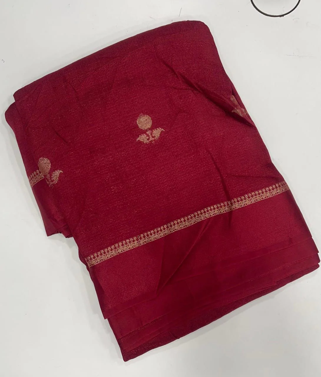 Unequalled Dark Pink Banarasi Khadi Silk Saree With Excellent Blouse Piece - Image 2